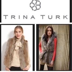 Stunning like new Trina Turk faux fur vest